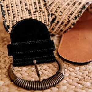 Sezane Carlie Belt - Size 90 - Black Multicolored